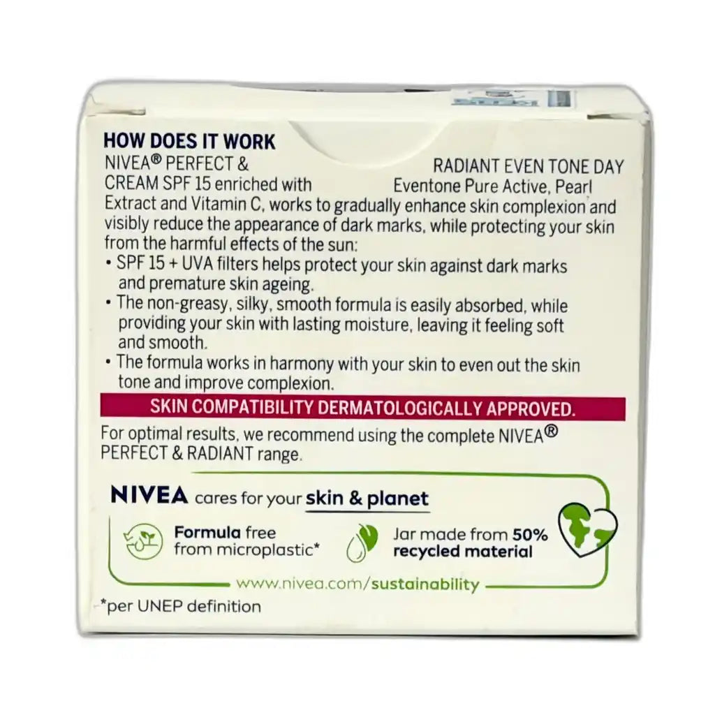 Nivea Perfect & Radiant eventone Day cream with Pearl extract and Vitamin C SPF15 50ml